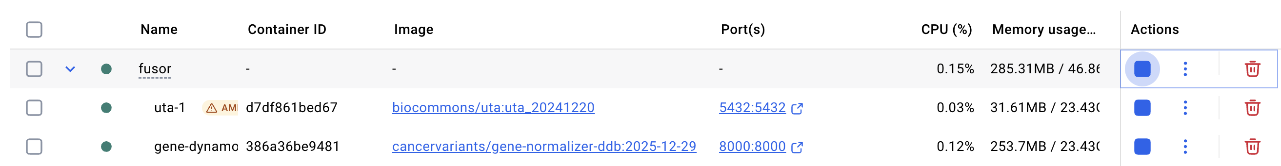 Docker Desktop Container